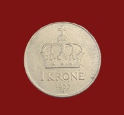 Moneta 1 korona 1977, Norwegia