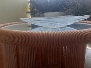 talerz szklany  szlifowany do ciast lata 70 prl