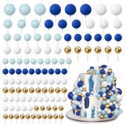 Kule na tort 10 szt. białe, błękitne, złote, granatowe