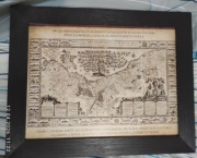 Mapa Księstwa Pomorskiego w drewnianej ramie