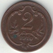 Austria 2 heller 1910 - 19 mm - nr 1