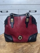 używana Torebka do ręki kuferek Monnari bordowa czarna uszkodzony zamek