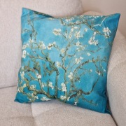 45x45 cm Turkusowa Poszewka Van Gogh Niebieska Kwiaty Obraz Natura Malarz