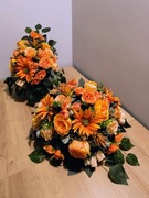 Stroik na grób, kompozycja na cmentarz , wiązanka z wazonem , zestaw ST27K