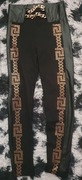 Dark More Legginsy Czarne Pół Skórka Zdobione rozmiar L