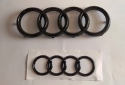 Emblemat audi Komplet Przód+Tył Czarny Połysk A3, A4 B6 273mm + 175mm