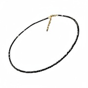 Naszyjnik Choker Szklane Koraliki Czarne Stal złote zapięcie