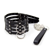 Regulowana obroża choker BDSM ze smyczą łańcuszkiem 