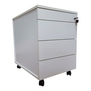 Kontenerek biurowy, szafka pod biurko - biały -4 szuflady - centralny zamek