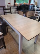 Stół rozkładany MAURYCY 118(158)x75 dąb sonoma/biały