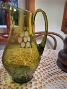 wazon dzbanek szkło zielone duży PRL