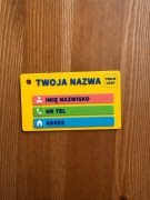 Plastikowa wizytówka (4szt) (personalizowane)