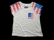 Biała koszulka t-shirt 34,XS/36,S Ameryka BonPrix Rainbow