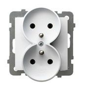 Gniazdo podwójne z uziemieniem OSPEL TOPAZ gniazdko 4 sztuki