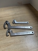 3 klucze płaskie hakowe regulowane