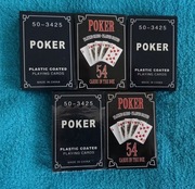 Zestaw 5 bardzo dobrych talii do pokera lub brydża 