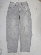 Jeansy balloon szare z przetarciami r.L