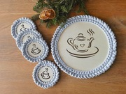 Taca na szydełku ze sznurka podkładki pod kubek 