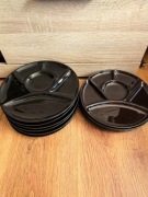 Talerze z przedziałami na przekąski 10 sztuk