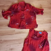 Suknia z narzutką zwiewna czerwona r.50