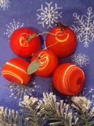 bombki duże jabłuszka, 22 cm, vintage .