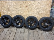 Koła zimowe-> felgi aluminiowe czarne + Falken 205/55 R16, rozstaw 5x112