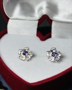 Kwiatuszki z cyrkonią małe srebro 925 silver sztyfty prezent Mikołaj święta