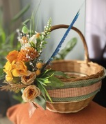 Kosz wielkanocny z dekoracją ręcznie robioną  .