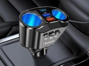 Transmiter FM z podwójną zapalniczką i ładowarką