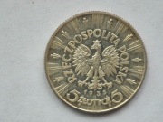 Moneta 5 zł - JÓZEF PIŁSUDSKI 1935 rok - stan (-1) 