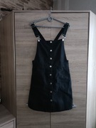 Czarna sukienka ogrodniczka 