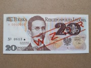 20 zł 1982 seria A WZÓR stan 1/UNC idealny !!