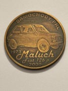 Maluch. Samochody PRL. Mosiądz patyna  Fi 35 mm. Gyges