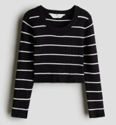 Krótki sweter H&M w prążki 134/140