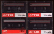 Kaseta Magnetofonowa TDK A90/TDK A90/TDKA60/JVC/90 - 4 szt