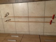 Stare drewniane bambusowe kije do nart kolekcjonerskie retro 135 cm