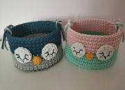 Koszyk Handmade Rękodzieło ze sznurka Sówka