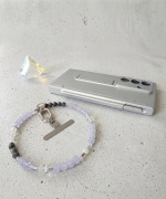 Biżuteryjna smycz do telefonu Jadeit, Labradoryt, Kryształ G.  Mattè Prism