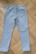 Spodnie jeansy szare Sinsay mom fit petit 40 L z wysoki stanem  24 hm 