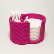 Różowy organizer na patyczki i waciki kosmetyczne