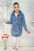 Rewelacyjna kurtka jeansowa parka z kapturem  M 