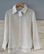 Nowa koszula paski Mango z lnem (XS/S)