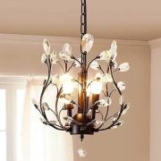 Czarny kryształowy żyrandol Ganeed 3-punktowy Art Deco E14