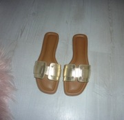 Klapki damskie złote Primark rozmiar 40 modne wygodne letnie buty