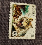 Znaczek pocztowy wilk 