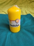 Świeca dekoracyjna Bolsius żółta nowa w oryginalnym opakowaniu