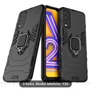 NOWE Super mocne Etui z podstawką czarne + szyba hartowana do VIVO Y20
