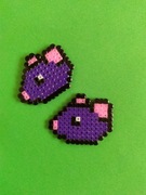 Fioletowe szczurki - brelok, kolczyki, magnes 