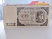 500 złotych 1948 górnik  seria AM ! Ekstremalnie rzadka L7 nie 1944 1947 
