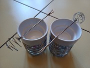 Elegancki zestaw komplet dwóch świeczników do czekoladowego fondue